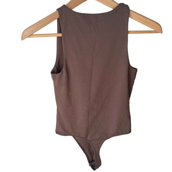 SWS Contour Bodysuit Top Women's Brown Sleeveless Scoop Neck Beach Size S/P - Picture 3 of 4